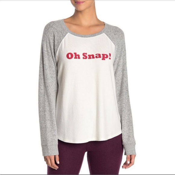 free press Tops - Free Press Graphic Oh Snap! Long Sleeve Tee NWT